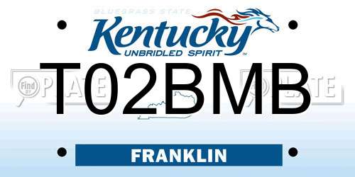 T02BMB Kentucky License Plate