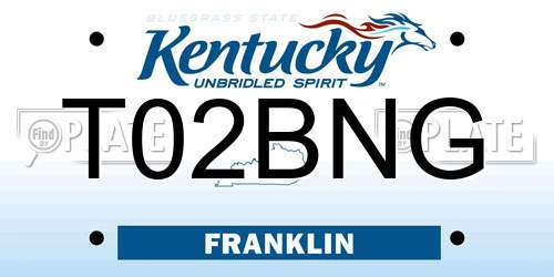 T02BNG Kentucky License Plate