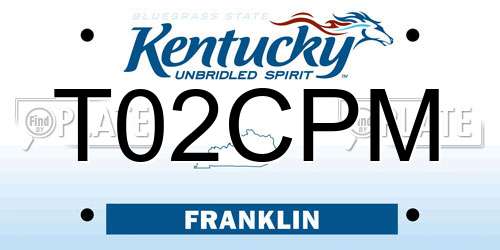 T02CPM Kentucky License Plate