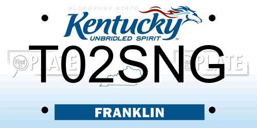 T02SNG Kentucky License Plate