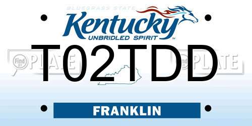 T02TDD Kentucky License Plate
