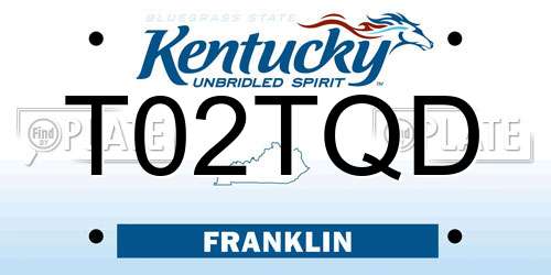 T02TQD Kentucky License Plate
