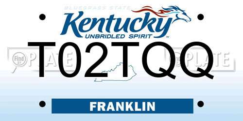 T02TQQ Kentucky License Plate