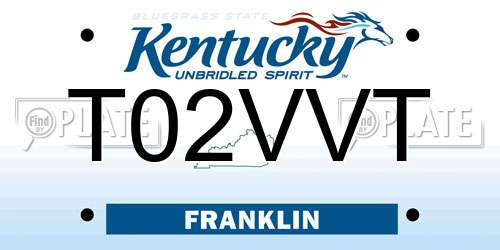 T02VVT Kentucky License Plate