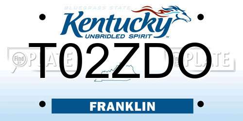T02ZDO Kentucky License Plate