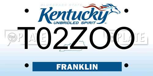 T02ZOO Kentucky License Plate