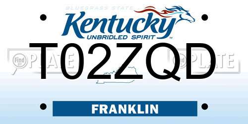 T02ZQD Kentucky License Plate