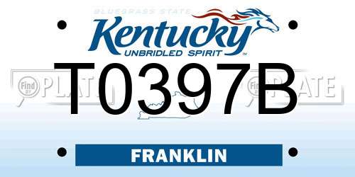 T0397B Kentucky License Plate