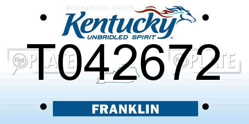 T042672 Kentucky License Plate