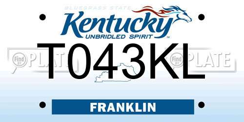 T043KL Kentucky License Plate
