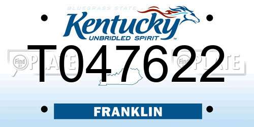 T047622 Kentucky License Plate