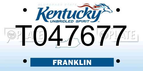 T047677 Kentucky License Plate