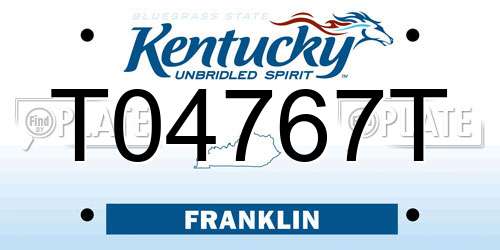T04767T Kentucky License Plate