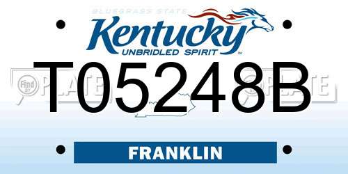 T05248B Kentucky License Plate