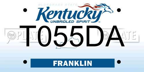 T055DA Kentucky License Plate