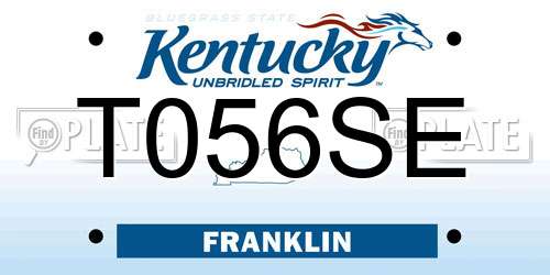 T056SE Kentucky License Plate