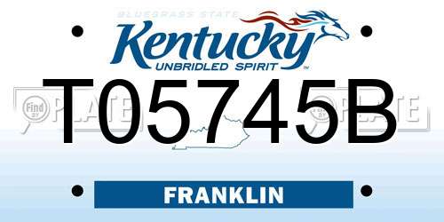 T05745B Kentucky License Plate