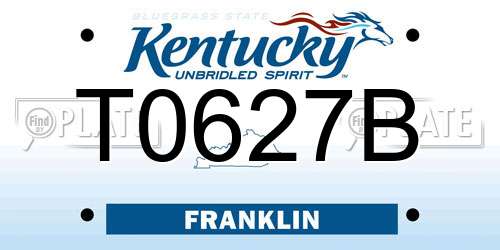 T0627B Kentucky License Plate