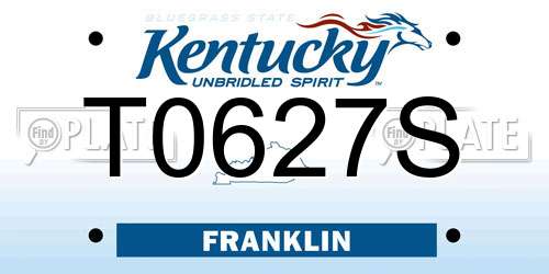 T0627S Kentucky License Plate