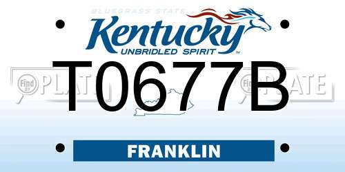 T0677B Kentucky License Plate
