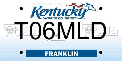 T06MLD Kentucky License Plate