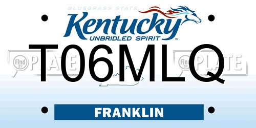 T06MLQ Kentucky License Plate