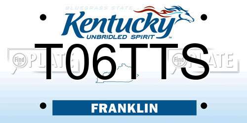T06TTS Kentucky License Plate