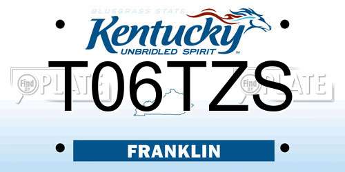 T06TZS Kentucky License Plate