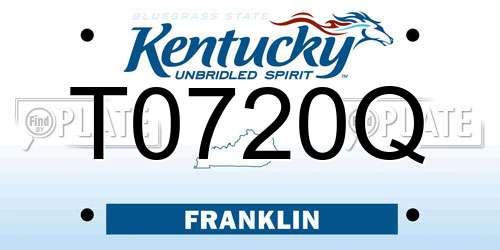 T0720Q Kentucky License Plate