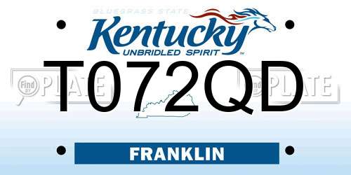 T072QD Kentucky License Plate