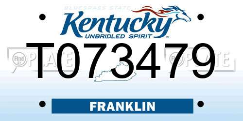 T073479 Kentucky License Plate