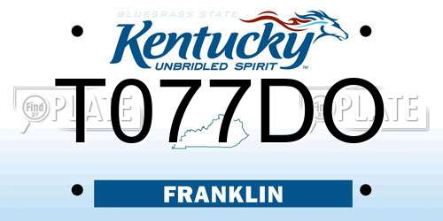 T077DO Kentucky License Plate