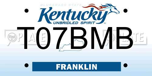 T07BMB Kentucky License Plate
