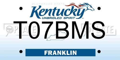 T07BMS Kentucky License Plate