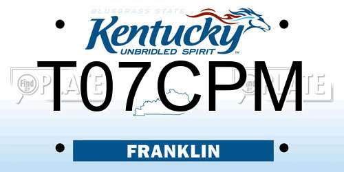 T07CPM Kentucky License Plate