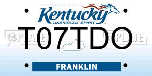T07TDO Kentucky License Plate