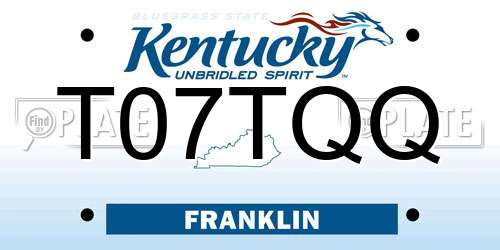 T07TQQ Kentucky License Plate