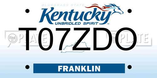 T07ZDO Kentucky License Plate