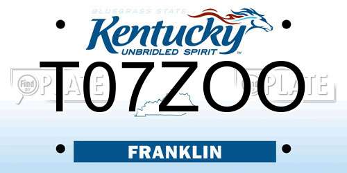 T07ZOO Kentucky License Plate