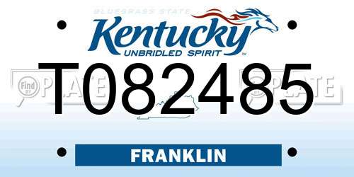 T082485 Kentucky License Plate