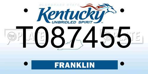 T087455 Kentucky License Plate