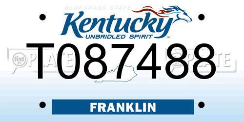 T087488 Kentucky License Plate