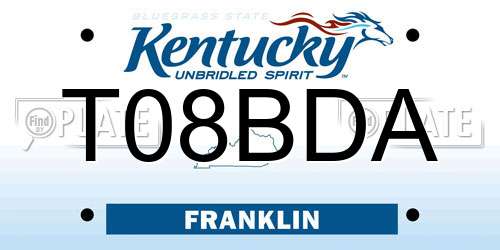 T08BDA Kentucky License Plate