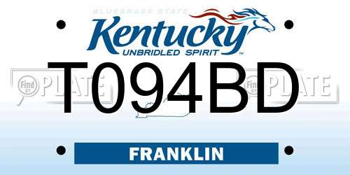 T094BD Kentucky License Plate