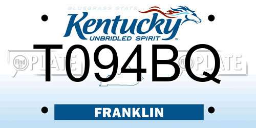 T094BQ Kentucky License Plate