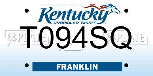 T094SQ Kentucky License Plate