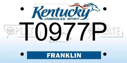 T0977P Kentucky License Plate