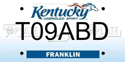 T09ABD Kentucky License Plate