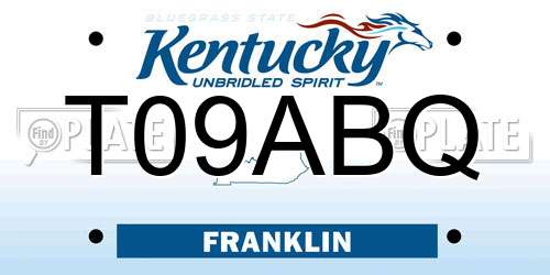 T09ABQ Kentucky License Plate