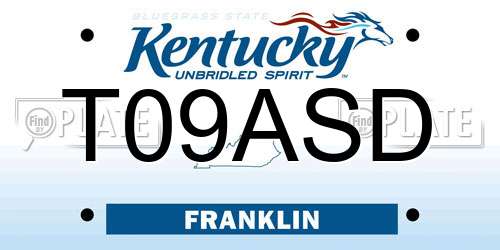 T09ASD Kentucky License Plate